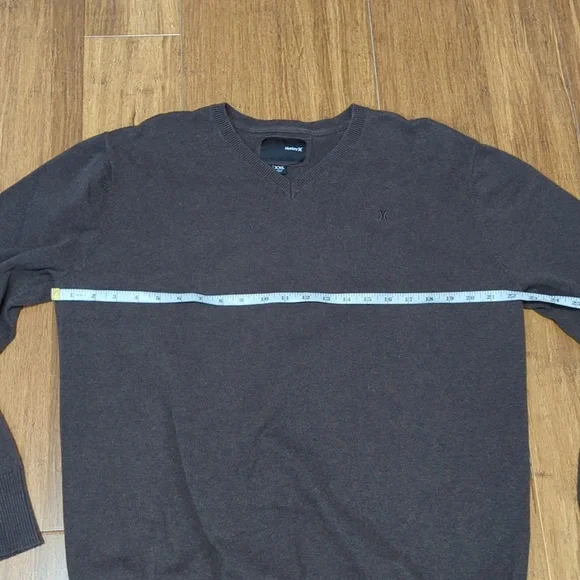 Hurley Brown V-Neck Cotton Pullover Sweater - Picture 9 of 13